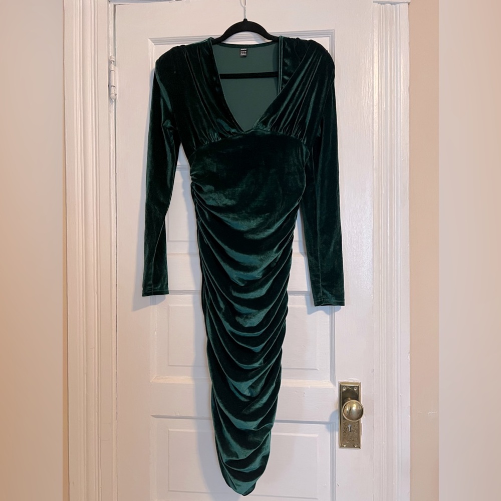Shein Suede Green Dress